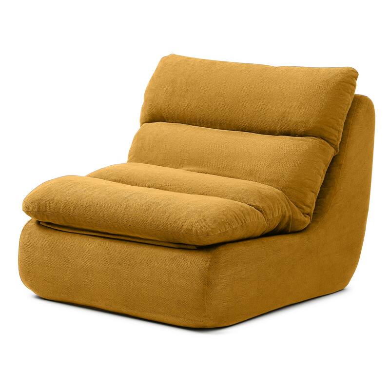 32"Bean Bag Chair with Ottoman, Big Chaise Lounge Chairs for Adults,Tufted Upholstered Lazy Sofa
