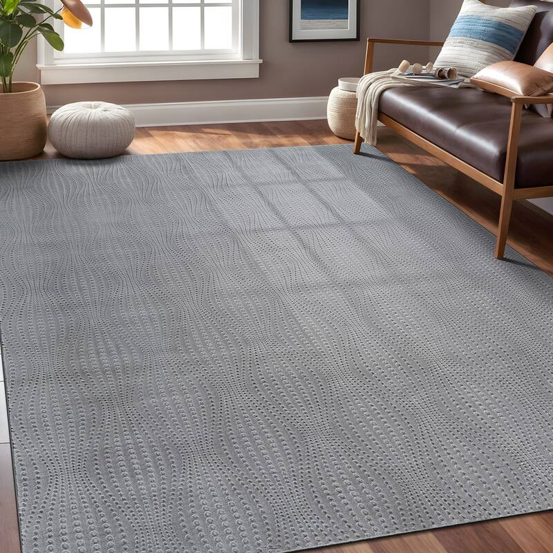 Beverly Rug Serenity Solid Modern Non Slip Soft Indoor Area Rug