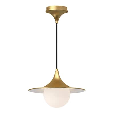 Alora Lighting PD525113OP Fuji 13" Wide Pendant with Opal Glass Shade