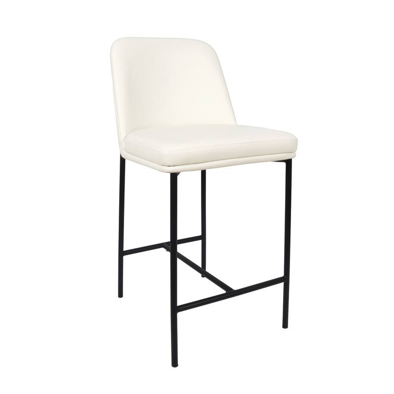 Manhattan Comfort Loft Vegan Leather Metal Counter Stool - Set of 2