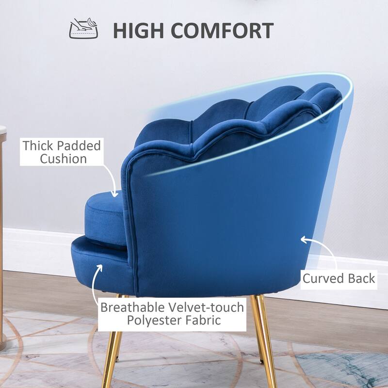 Velvet-touch Fabric Accent Chair