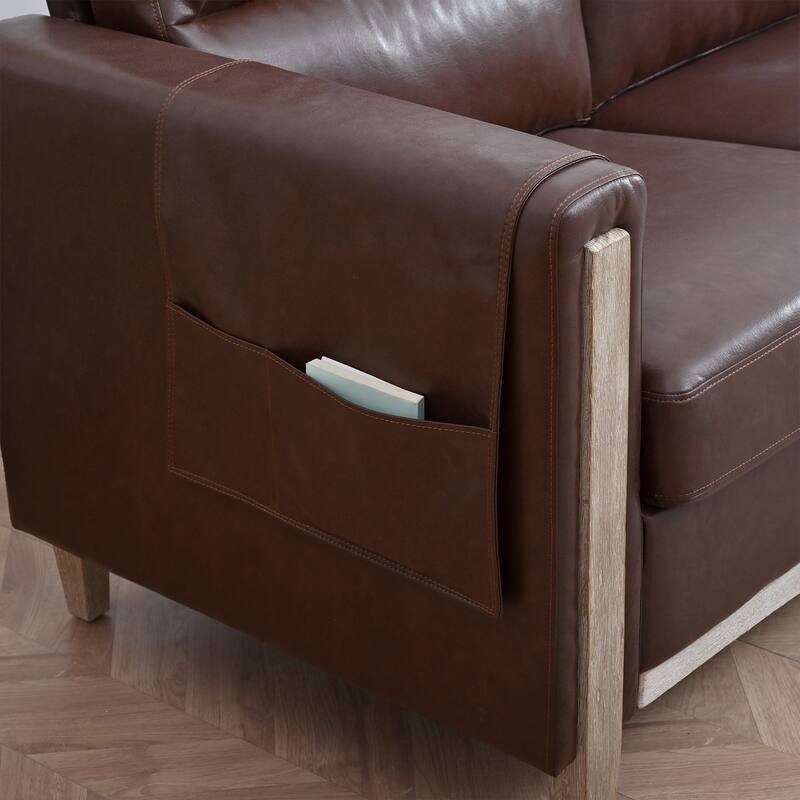 79.5" Velvet Solid Wood 3-Seater Sofa with Pocket Spring Seat, PP Foam Backrest, and Side Storage Pocket