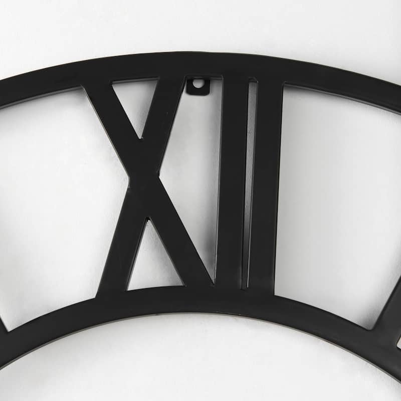 Stoke Matte Black Iron 42" Round Wall Clock - 42.1"W x 2.1"D x 42.1"H