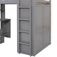 preview thumbnail 9 of 16, Muti-functional Twin size Loft Bed with Drawers,Desk,and Wardrobe,Solid Construction