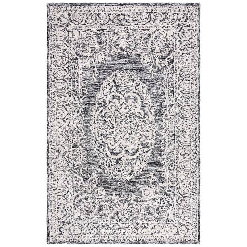 SAFAVIEH Handmade Precious Jackeline Rug - 6' Square - Black/Ivory