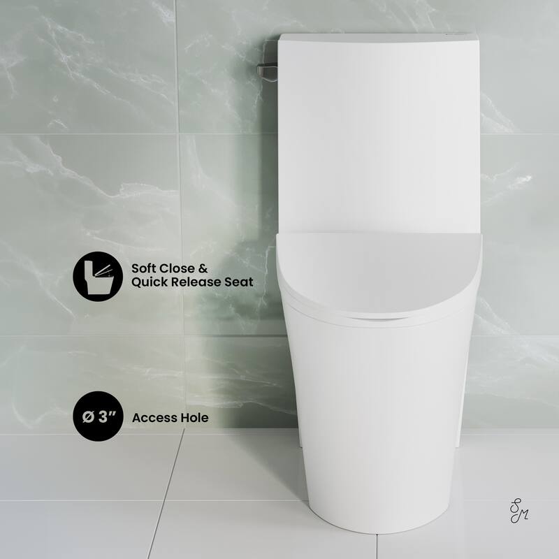 St. Tropez One-Piece 10" Rough-In 1.28 Gpf Left-Hand Vortex Flush Elongated Toilet In Matte White