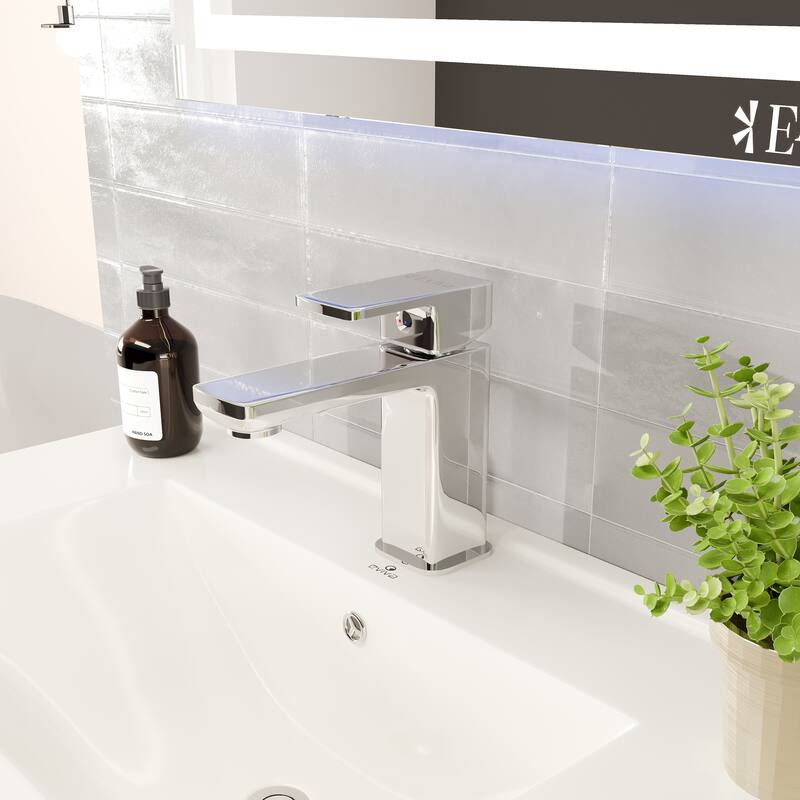 Eviva Lux Single-Handle Waterfall Single-Hole Bathroom Faucet with Deckplate Included - Chrome