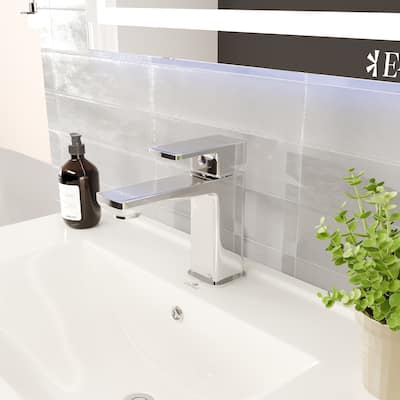 Eviva Lux Single-Handle Waterfall Single-Hole Bathroom Faucet with Deckplate Included