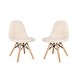 preview thumbnail 2 of 16, Set of 2 Kids Armless Faux Shearling Faux Sherpa Chairs - Beechwood Legs