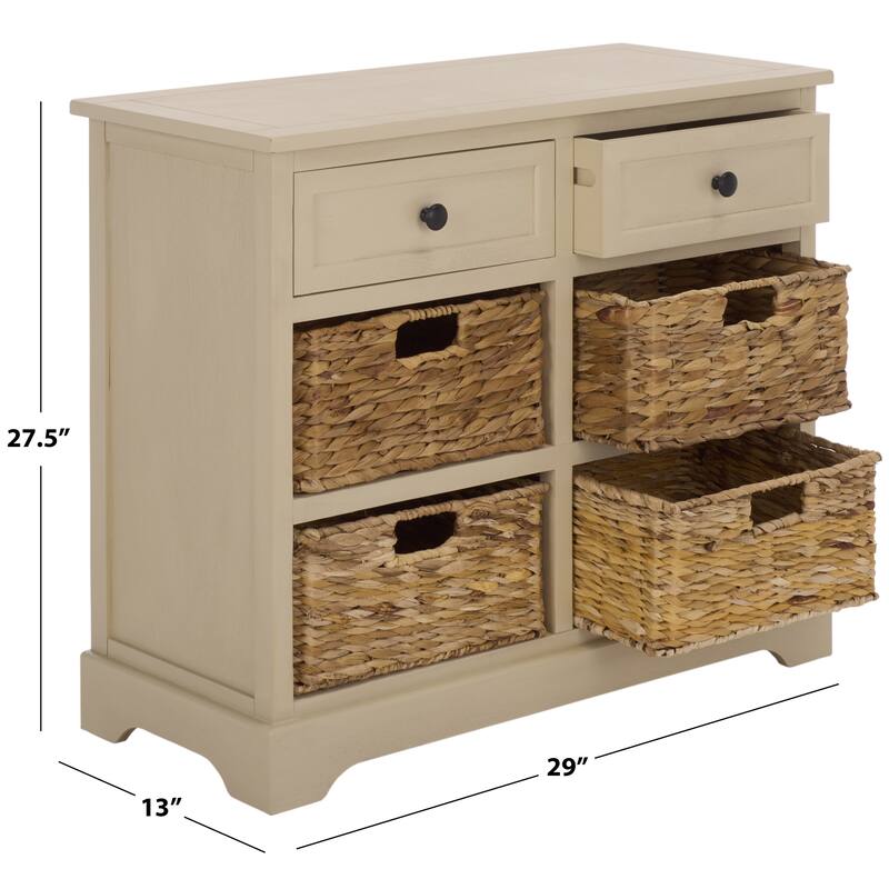 SAFAVIEH Ardelia Red 6-Drawer Storage Unit (Fully Assembled) - 30"W x 13"D x 26"H