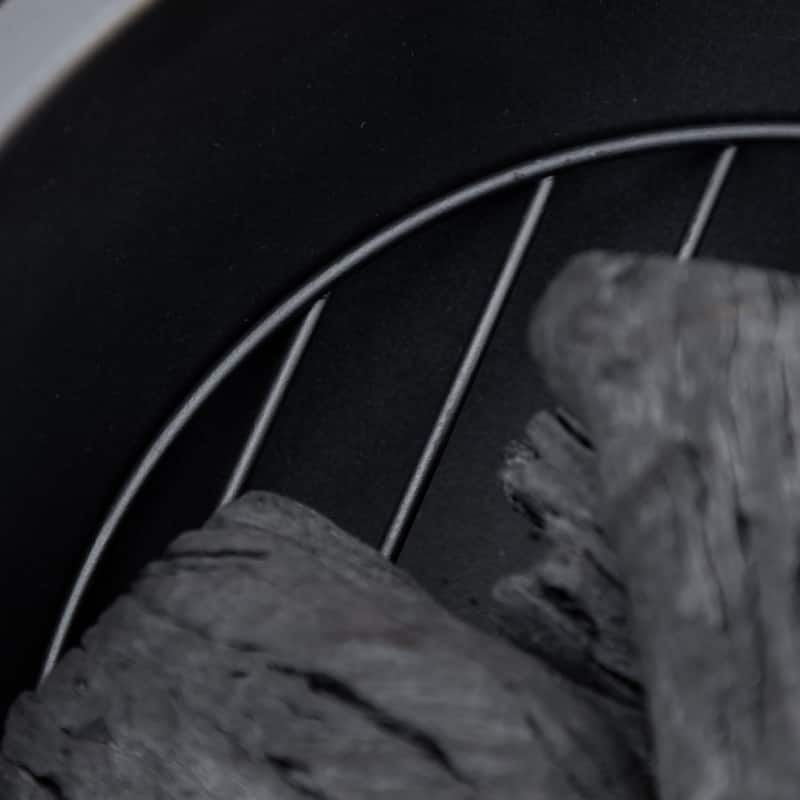 Outsunny Outdoor Fire Pit, 24 Inch Metal Wood Burning Fireplace with Spark Cover, Poker, Woodgrain Design