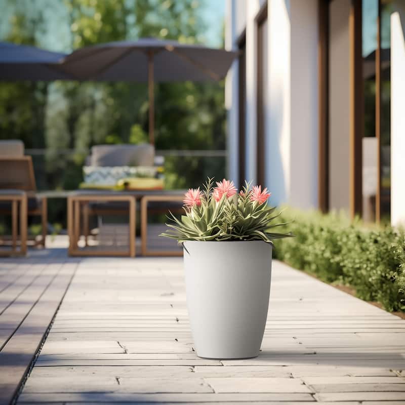 Tall Concrete Round Plant Pots / Large Indoor and Outdoor flower Planters