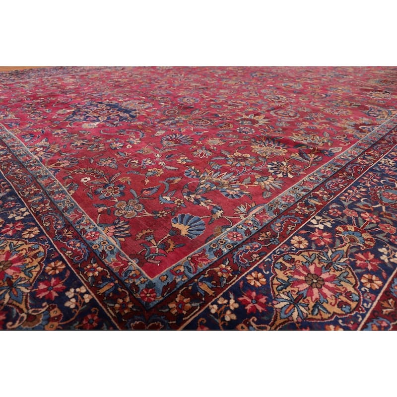 Pre-1900 Antique Kerman Ravar Persian Rug Hand-Knotted Wool Carpet - 11'10"x 21'2"