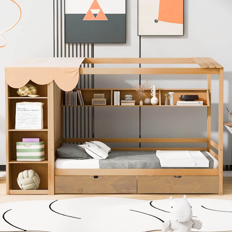 House Bed with Multiple storage spaces