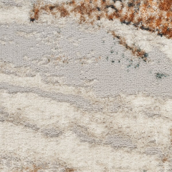 slide 2 of 8, Nourison Illusion Indoor only Cream / Ivory Abstract Area Rug - 5' 3" x 7' Ivory/Multicolor - 5' 3" x 7' - Rectangle