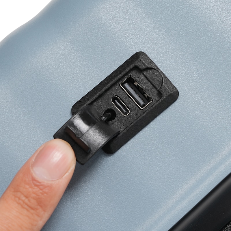 5 Piece ABS Hardside Lightweight Expandable Suitcase with USB Port