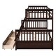 preview thumbnail 14 of 15, Classic Wooden Bunk Bed,Twin-Over-Full Bunk Bed with Ladders & Drawers