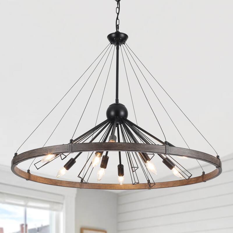 9-Light Candlestick Sputnik Foyer Chandelier Lighting Modern Linear Chandelier for Dining Room Kitchen Island - Natural