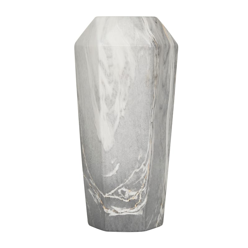 Black Ceramic Faux Marble Decorative Vase