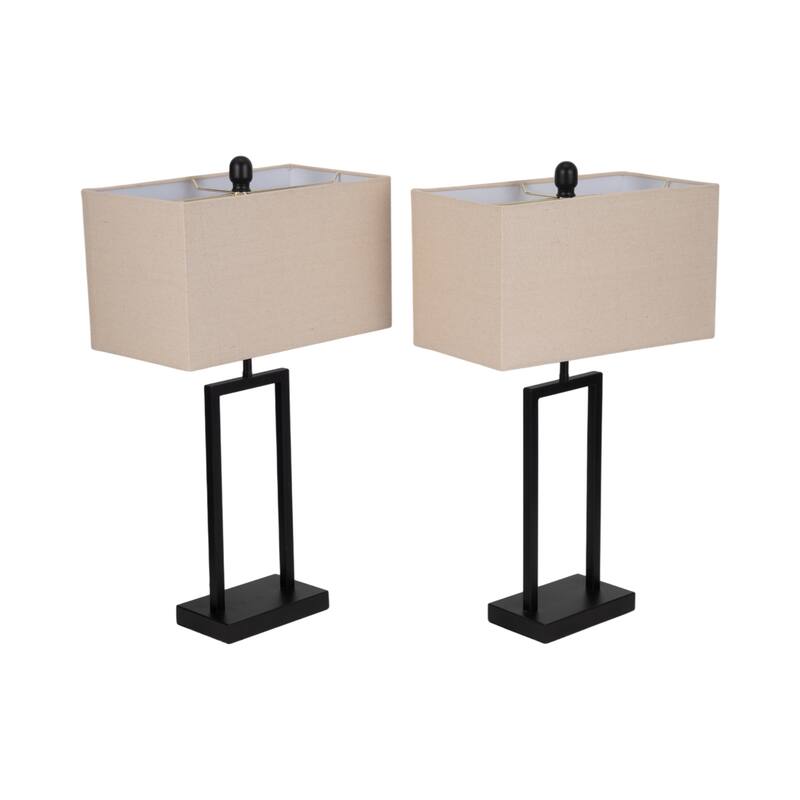 Sagebrook Home Metal 25" Elegant Table Lamp - Perfect for Sophisticated Interiors, Set of 2 - 14" x 8" x 25"