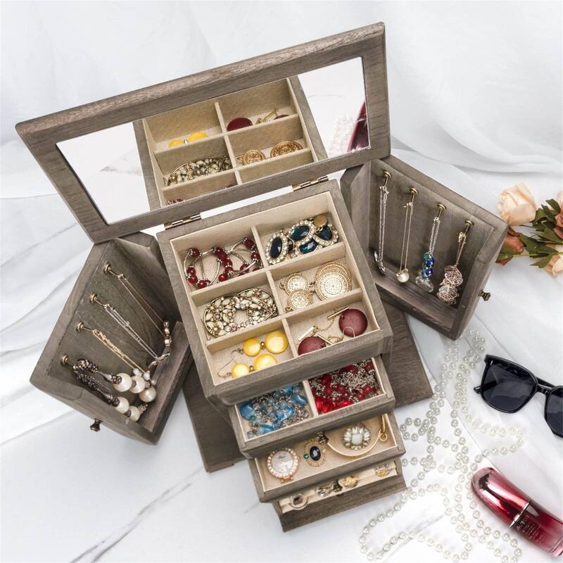 Jewelry Box for Women - 6.3"D x 10.4"W x 12.6"H