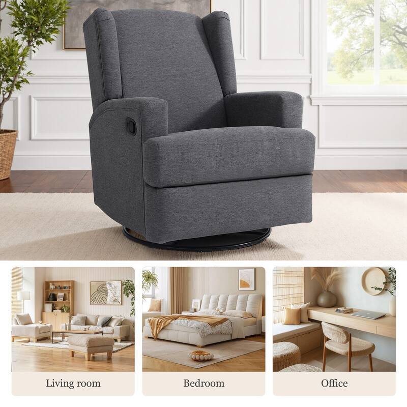 31'' W Manual Glider Swivel Glider Rocker Recliner Nursery Set of 2
