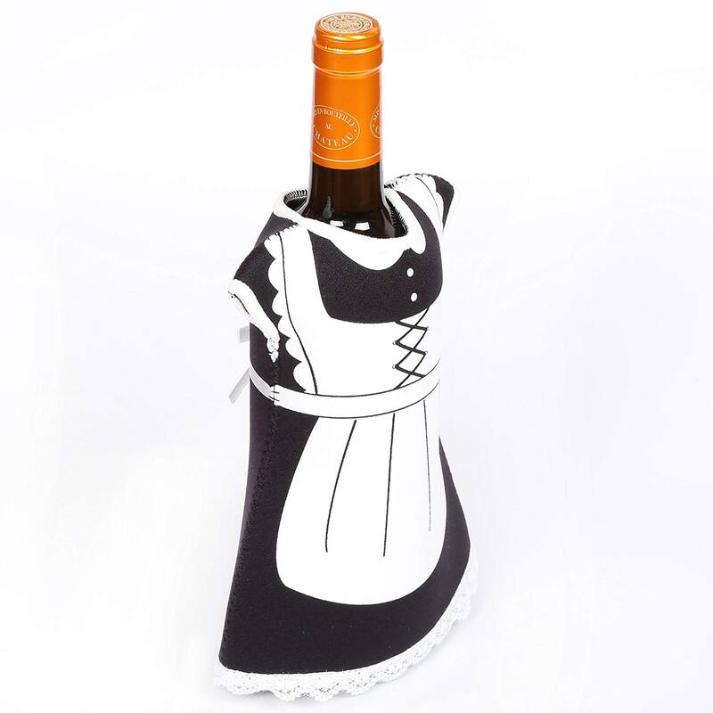 Creative Home Neoprene Party Maid Shape Wine Bottle Cover Jacket, Wine Chiller Jacket