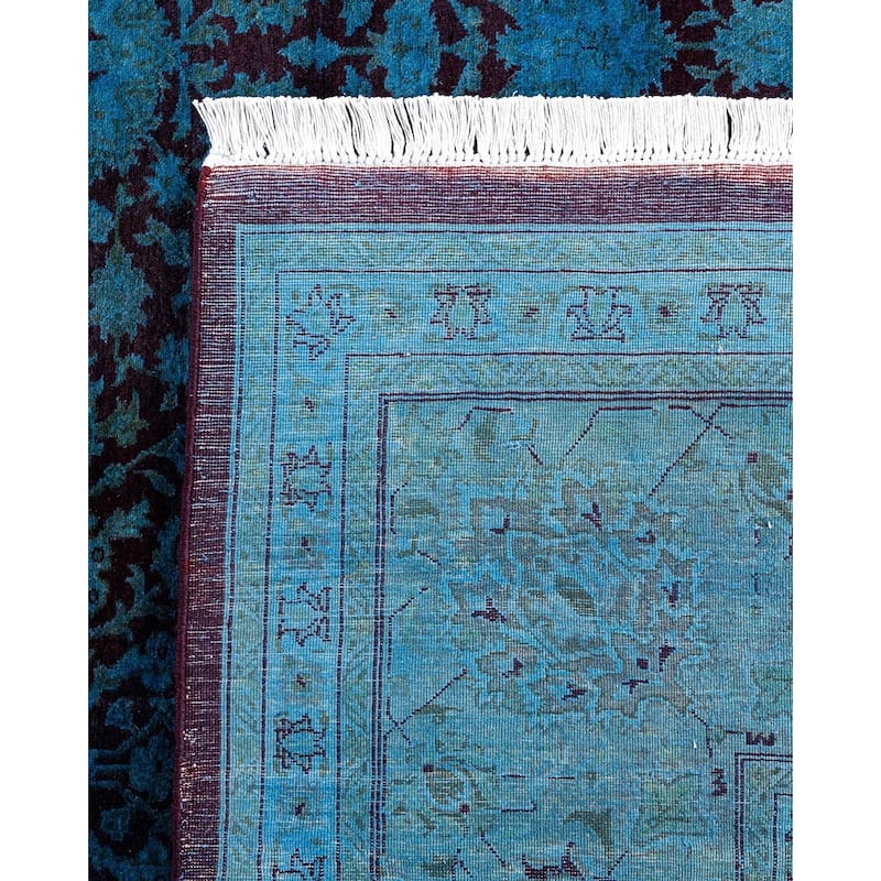 Fine Vibrance One-of-a-Kind Hand-Knotted Area Rug - Blue, 8' 4" x 10' 5" - 8' 4" x 10' 5"