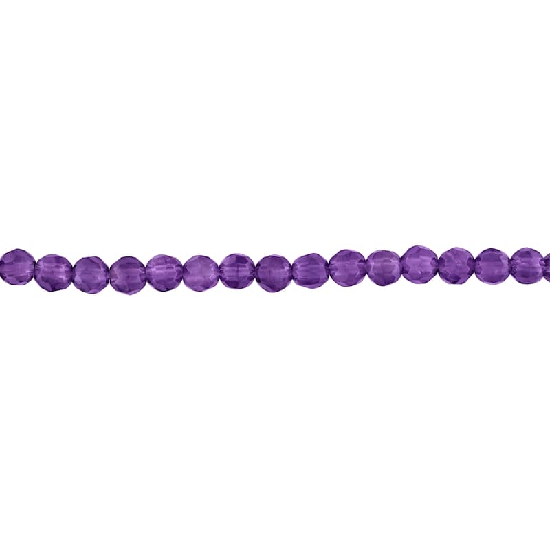 Miadora 15ct TGW Fancy-Cut Amethyst Facetted Bead Necklace in Sterling Silver-17+2 in.