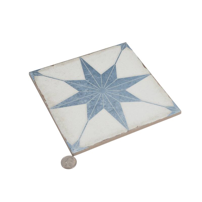 Faenza 8x8 White Weathered Slate Porcelain Square Motif Wall and Floor Tile (6.46 sq ft/case) - 15 Pack