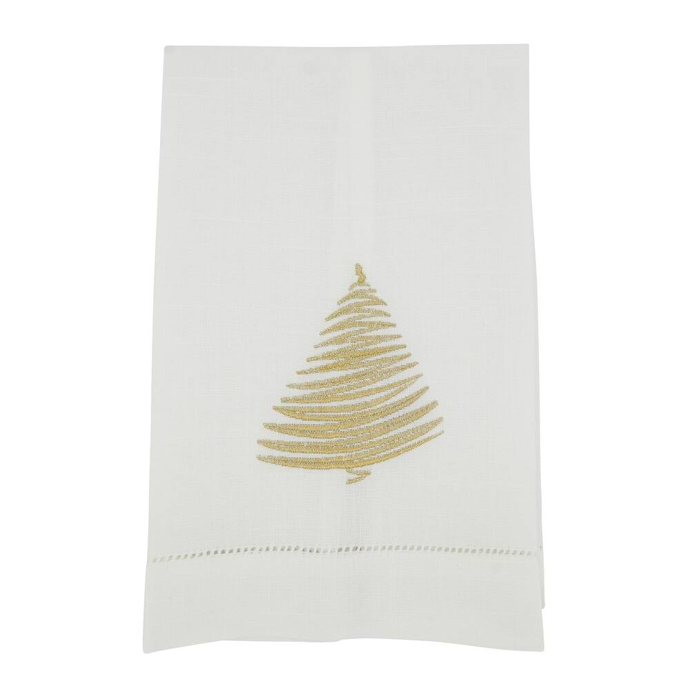 Holiday Delight Embroidered Christmas Tree Guest Towel (Set of 4)