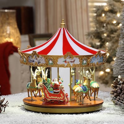 12" Animated Very Merry Carousel
