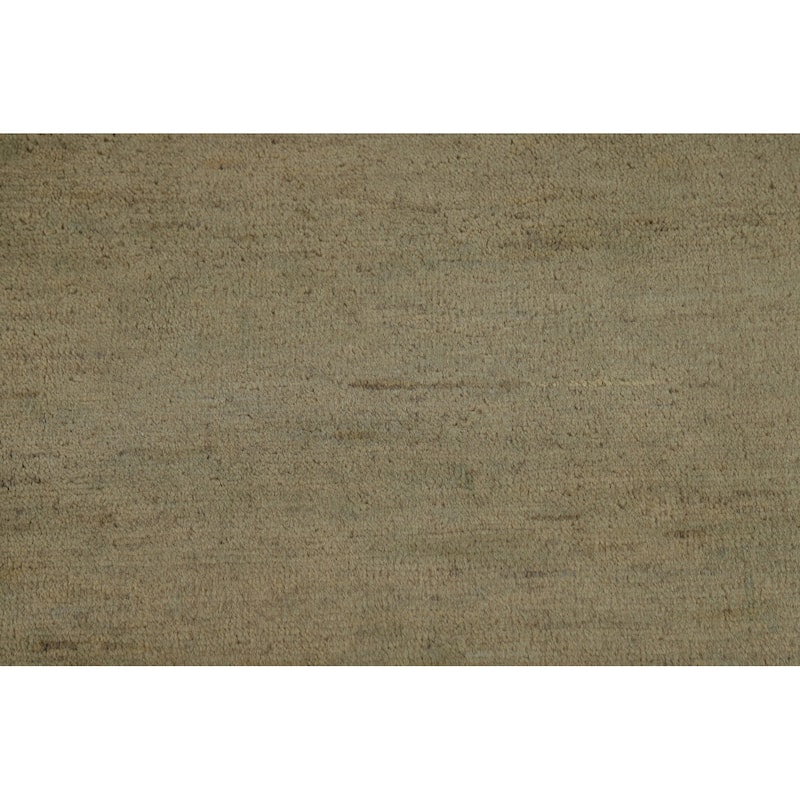 Sage Green Modern Gabbeh Oriental Area Rug Hand-Knotted Wool Carpet - 4'10" x 6'7"