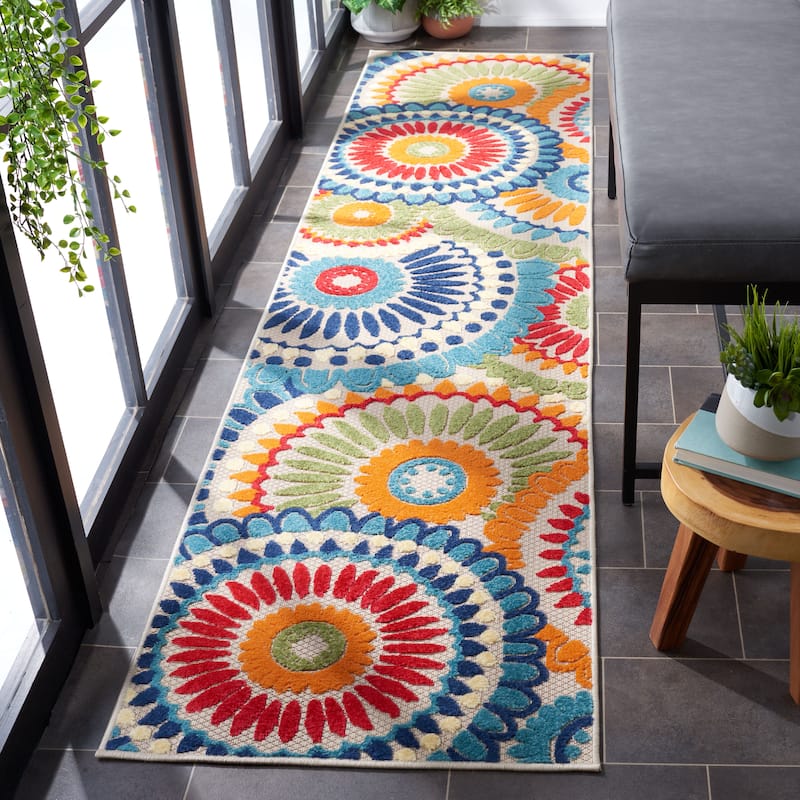 SAFAVIEH Cabana Mrinal Indoor/ Outdoor Waterproof Patio Floral Rug