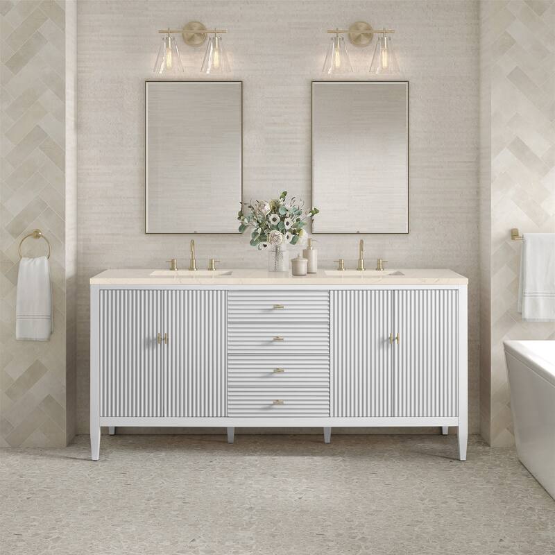 James Martin Vanities 485-V72-3EMR Myrrin 72" Double Basin Wood Vanity
