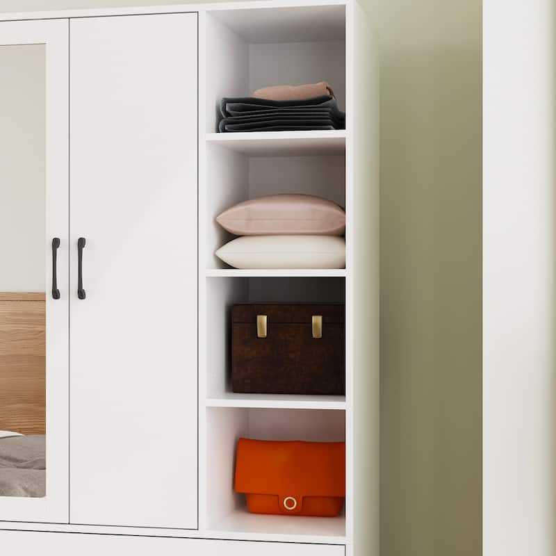 Scalable Hanging Rod Wardrobe Closet Armoire Mirror Space Saving