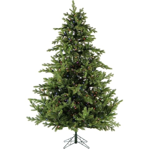 Fraser Hill Farm 10-Ft. Foxtail Pine Christmas Tree with Multi-Color LED String Lighting