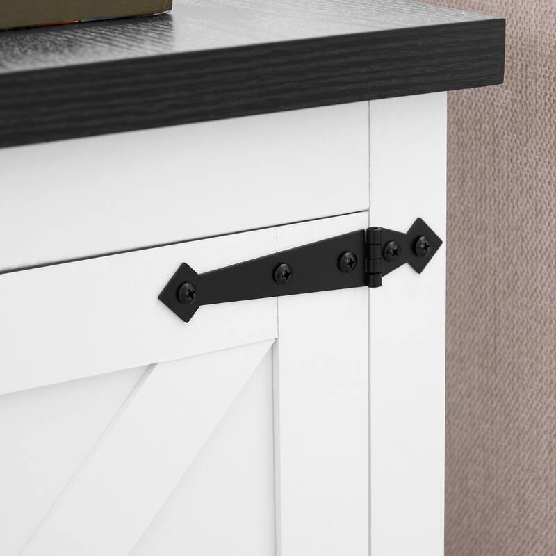 GDF Studio - Rochblave Farmhouse Engineered Wood End Table with Barn Door