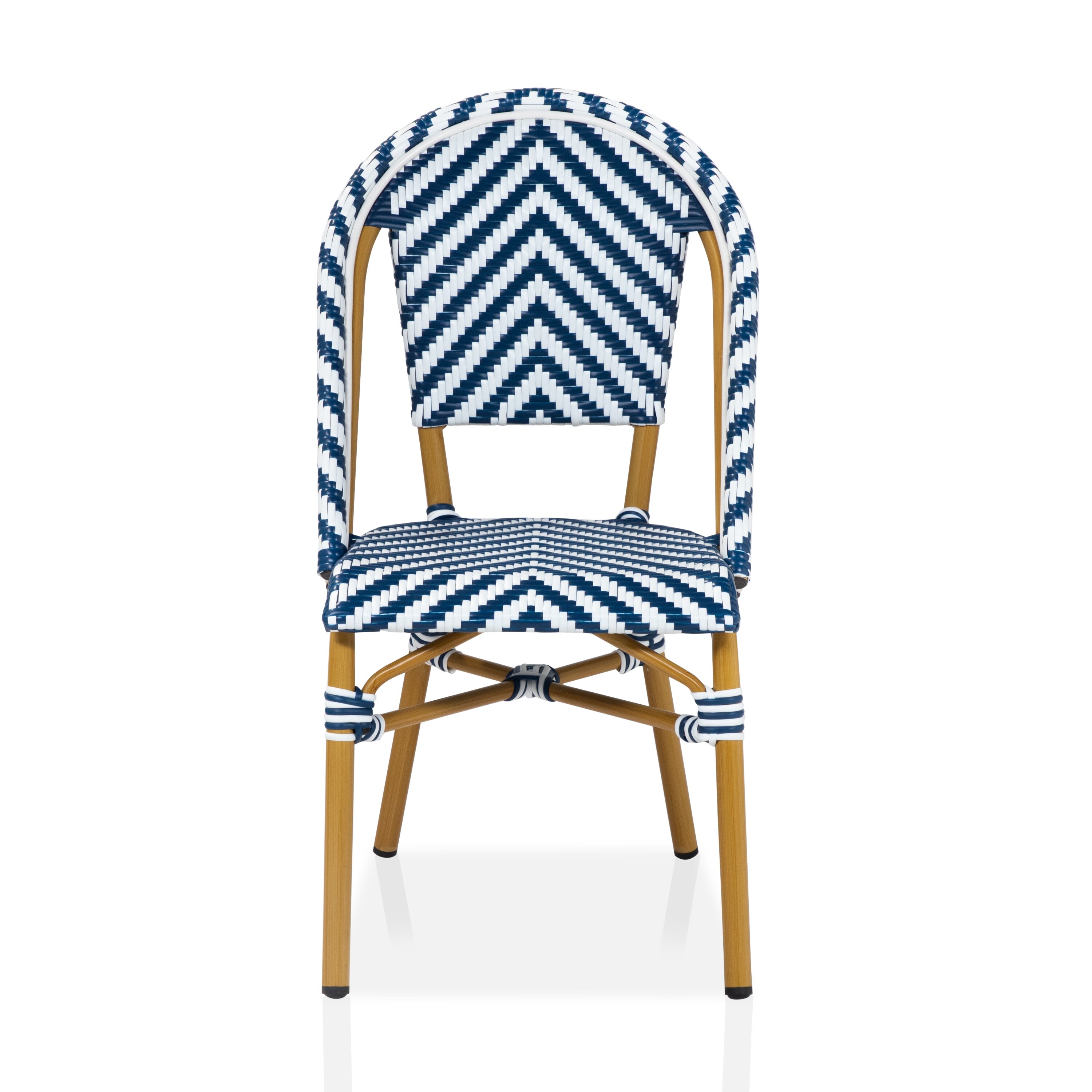 Irene French Chevron Wicker Patio Dining Chairs by Furniture-image