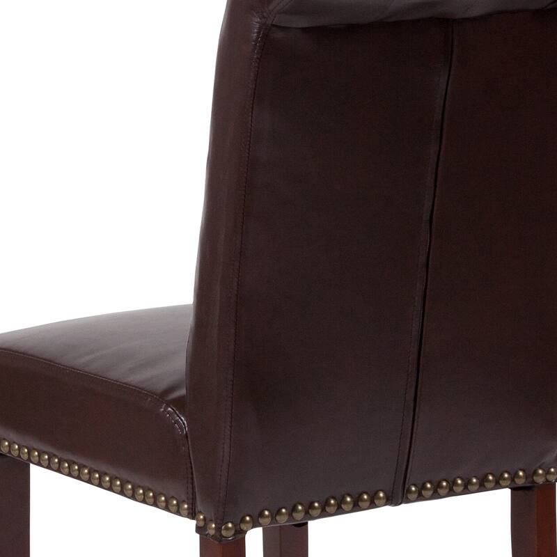 Parsons Rolled Back Accent Nail Trim Chairs (Set of 2) - 18.5"W x 27.5"D x 39.75"H