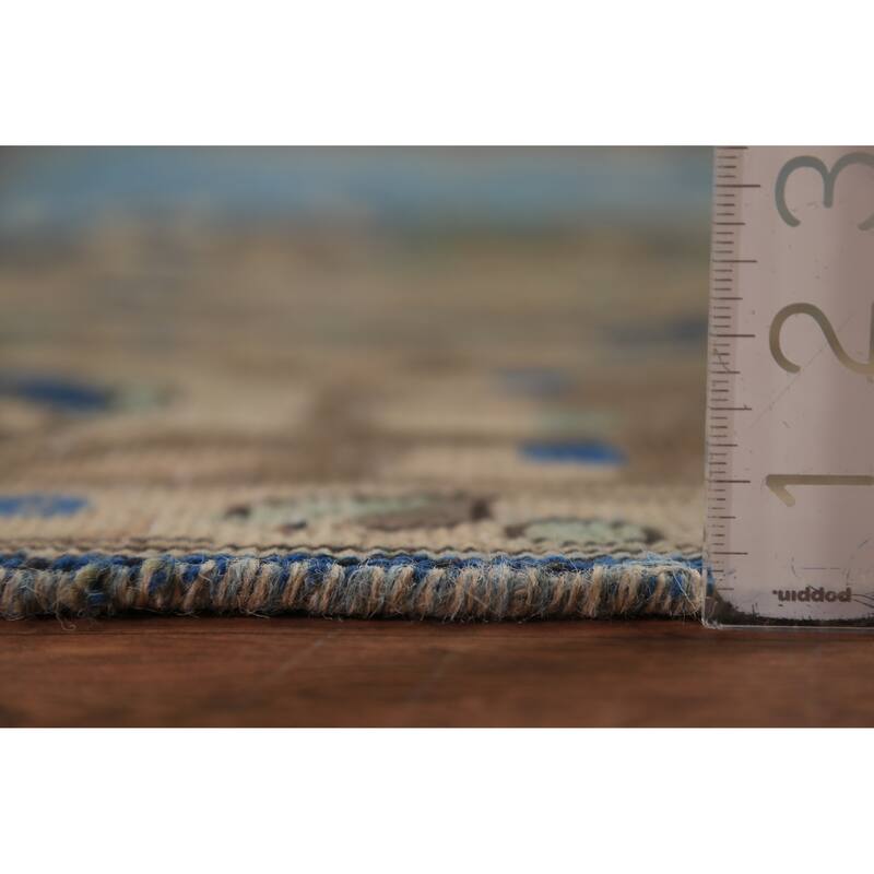 Blue Floral Tabriz Persian Area Rug Oriental Hand-Knotted Wool Carpet - 9'8"x 13'0"