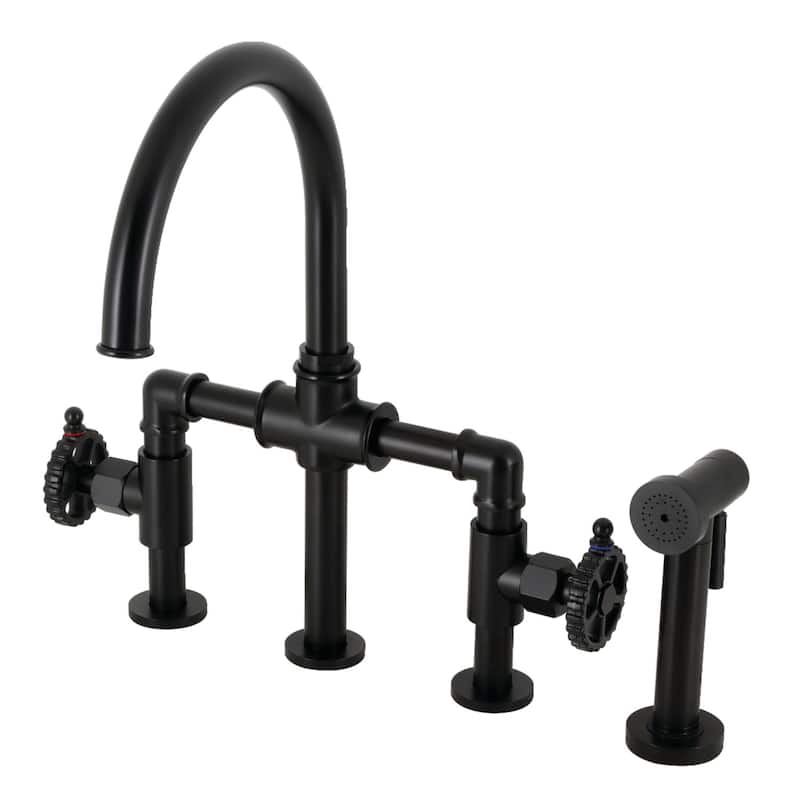 Kingston Brass Fuller Bridge Kitchen Faucet - Matte Black