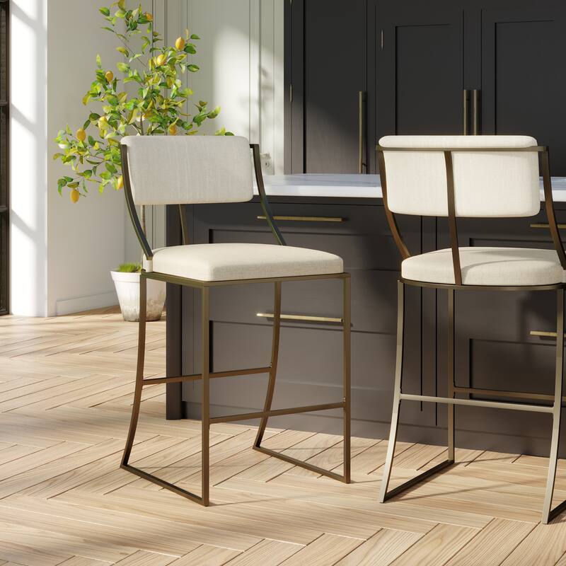 New Ridge Home Goods Mina Metal Modern Upholstered Bar Stool