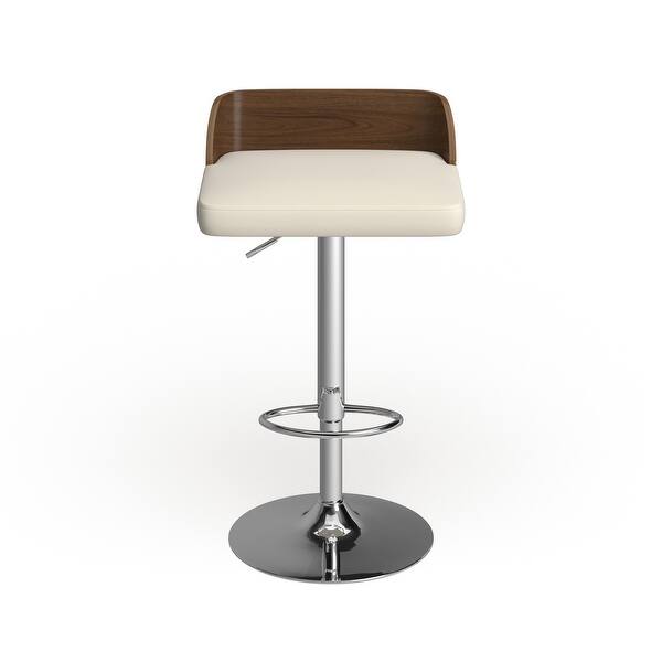 Shop Carson Carrington Marstrand Walnut Wood And Chrome Mid Century Modern Adjustable Barstool N A Overstock Cream Chrome