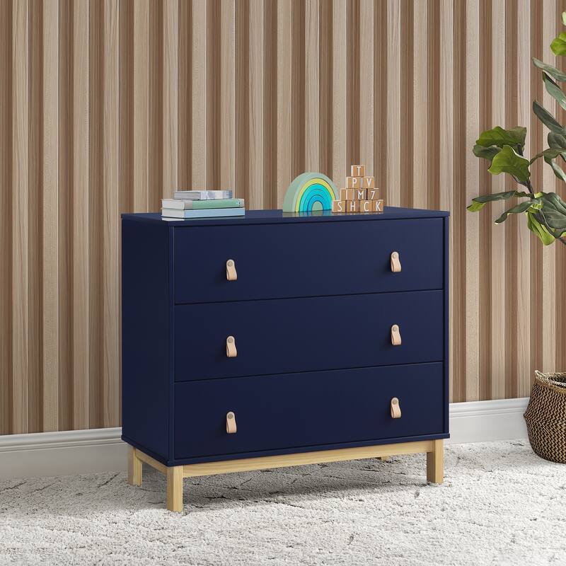 Legacy 3 Drawer Dresser with Leather Pulls - Blue
