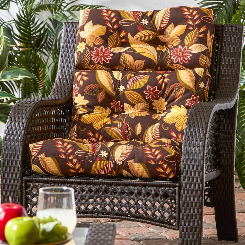 44x22-inch Timberland Floral Outdoor High Back Chair Cushion (Cushion Only)