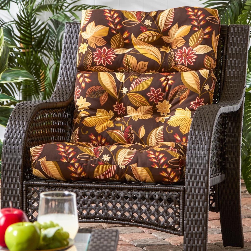 44x22-inch Timberland Floral Outdoor High Back Chair Cushion (Cushion Only)