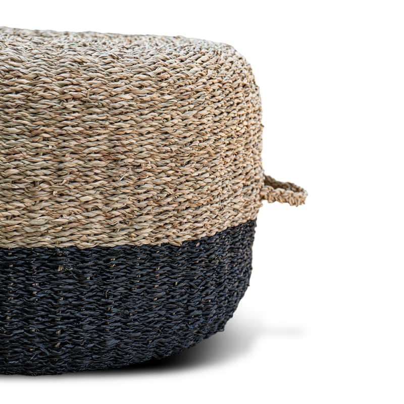 Made4Home Cera Round Natural Woven Accent Ottoman Pouf