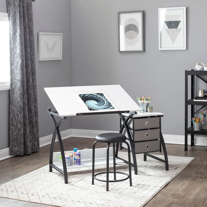 Studio Designs 2-Piece Comet Plus Drafting Table and Stool Set