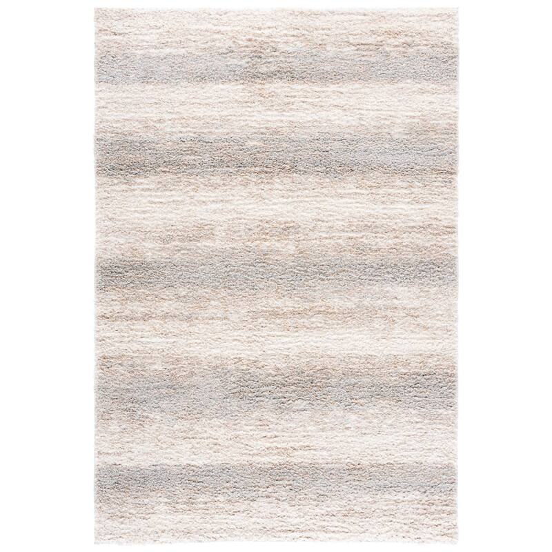 SAFAVIEH Gemma Shag Souraya Plush Thick Rug - Ivory/Beige Grey - 5'3" x 7'6"